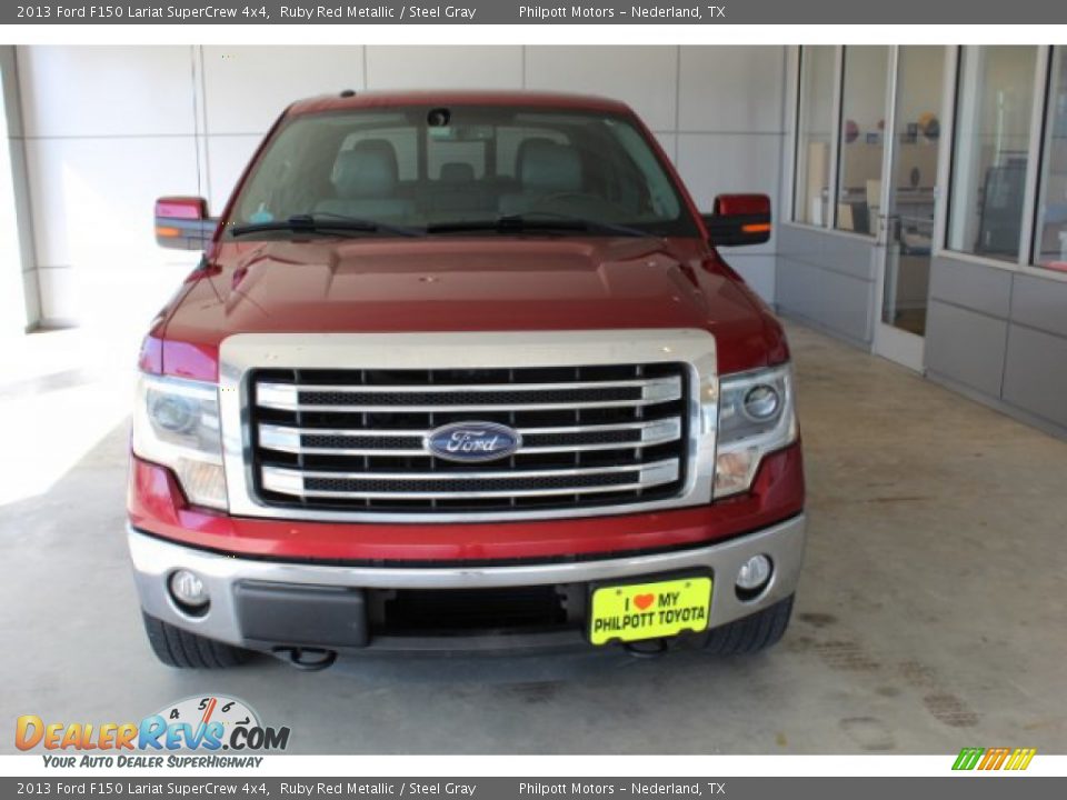 2013 Ford F150 Lariat SuperCrew 4x4 Ruby Red Metallic / Steel Gray Photo #3