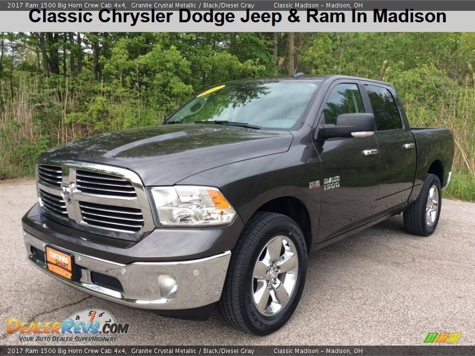 2017 Ram 1500 Big Horn Crew Cab 4x4 Granite Crystal Metallic / Black/Diesel Gray Photo #1