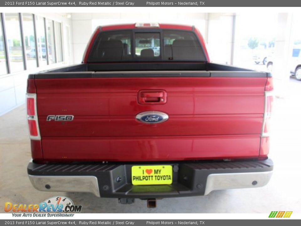 2013 Ford F150 Lariat SuperCrew 4x4 Ruby Red Metallic / Steel Gray Photo #6