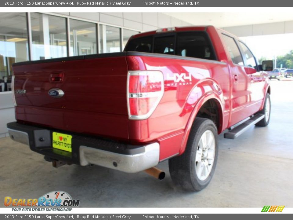 2013 Ford F150 Lariat SuperCrew 4x4 Ruby Red Metallic / Steel Gray Photo #7