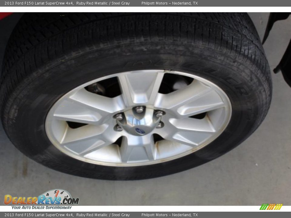 2013 Ford F150 Lariat SuperCrew 4x4 Ruby Red Metallic / Steel Gray Photo #9