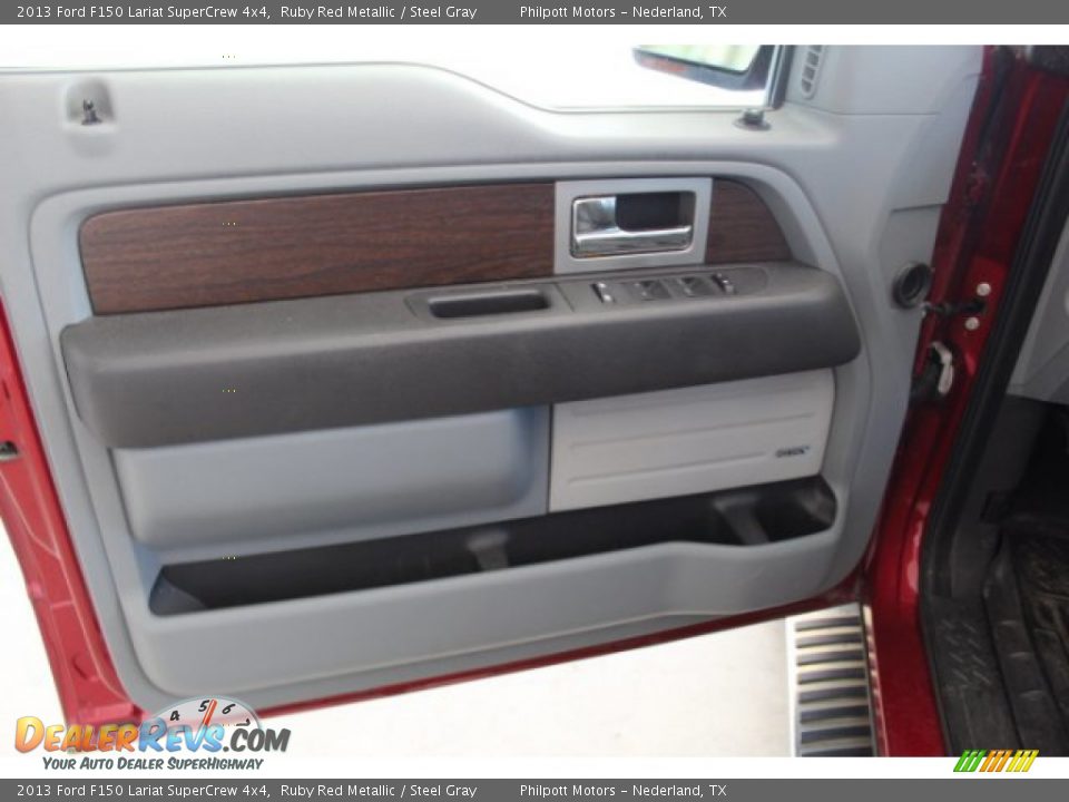 2013 Ford F150 Lariat SuperCrew 4x4 Ruby Red Metallic / Steel Gray Photo #10