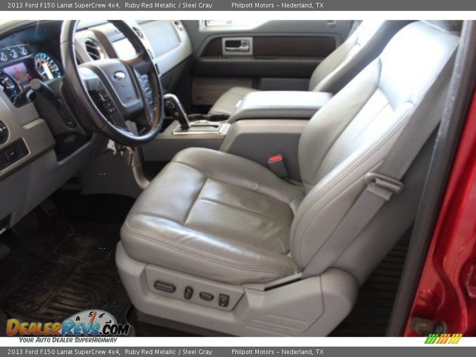 2013 Ford F150 Lariat SuperCrew 4x4 Ruby Red Metallic / Steel Gray Photo #11