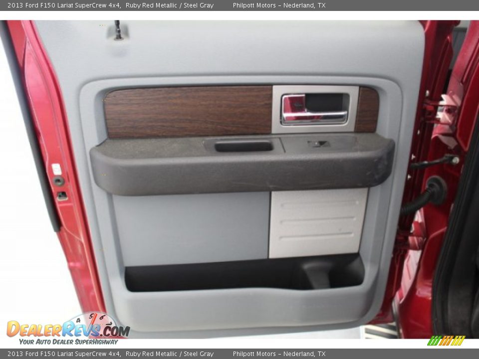2013 Ford F150 Lariat SuperCrew 4x4 Ruby Red Metallic / Steel Gray Photo #13