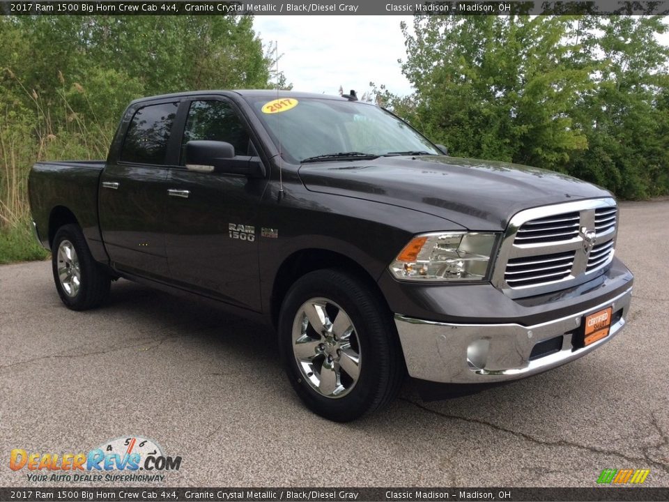 2017 Ram 1500 Big Horn Crew Cab 4x4 Granite Crystal Metallic / Black/Diesel Gray Photo #7