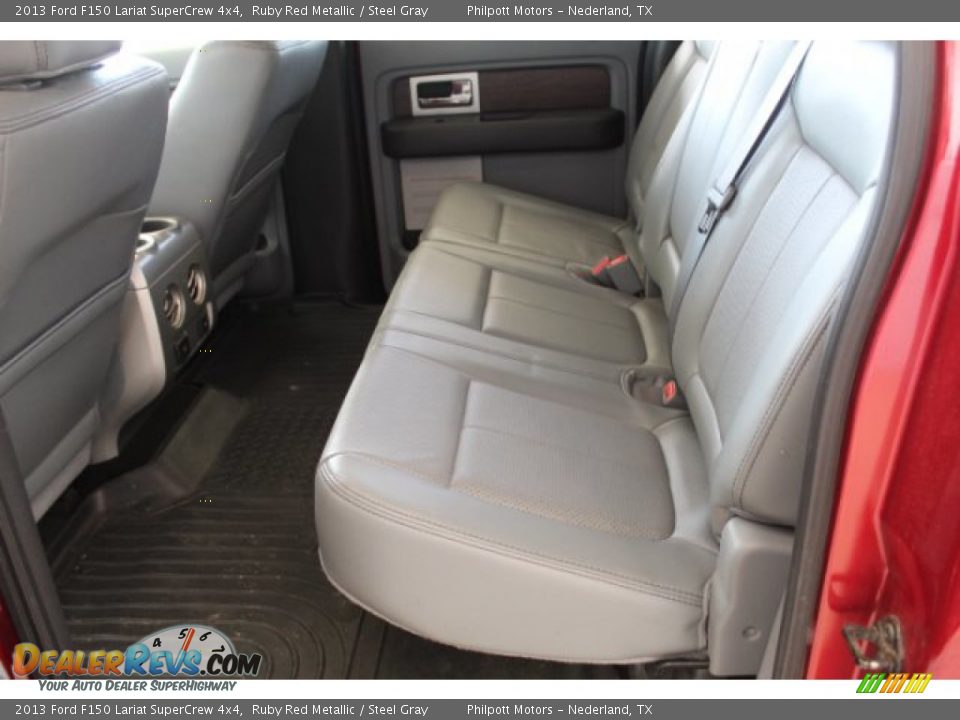2013 Ford F150 Lariat SuperCrew 4x4 Ruby Red Metallic / Steel Gray Photo #14