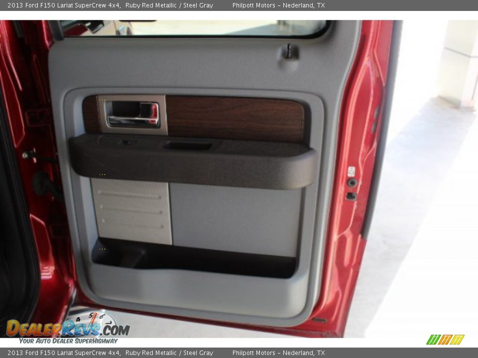 2013 Ford F150 Lariat SuperCrew 4x4 Ruby Red Metallic / Steel Gray Photo #16