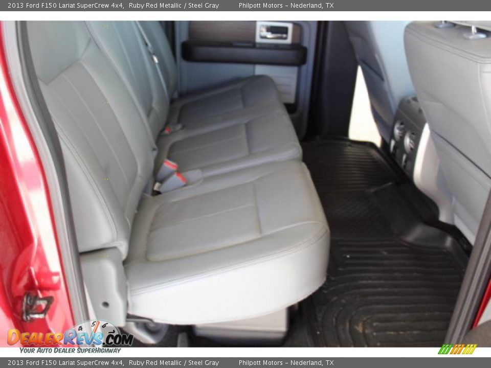 2013 Ford F150 Lariat SuperCrew 4x4 Ruby Red Metallic / Steel Gray Photo #17