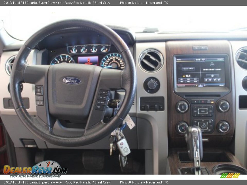 2013 Ford F150 Lariat SuperCrew 4x4 Ruby Red Metallic / Steel Gray Photo #27