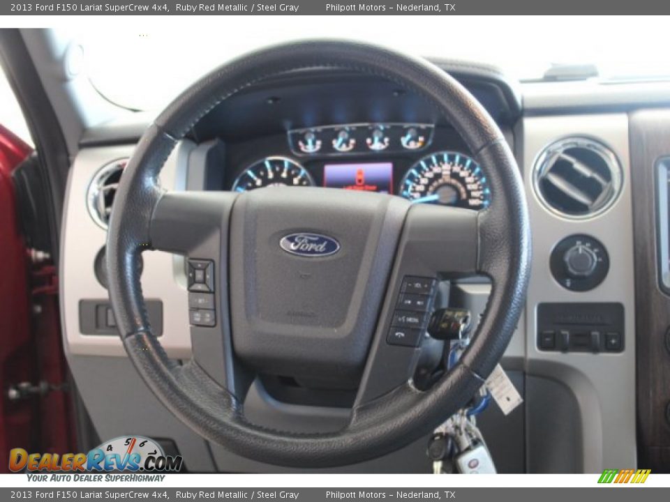 2013 Ford F150 Lariat SuperCrew 4x4 Ruby Red Metallic / Steel Gray Photo #28