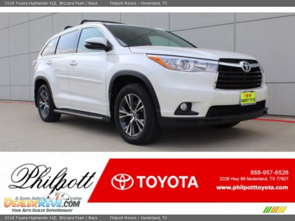 2016 Toyota Highlander XLE Blizzard Pearl / Black Photo #1