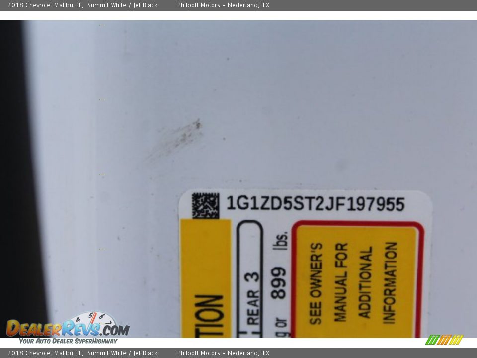 2018 Chevrolet Malibu LT Summit White / Jet Black Photo #30