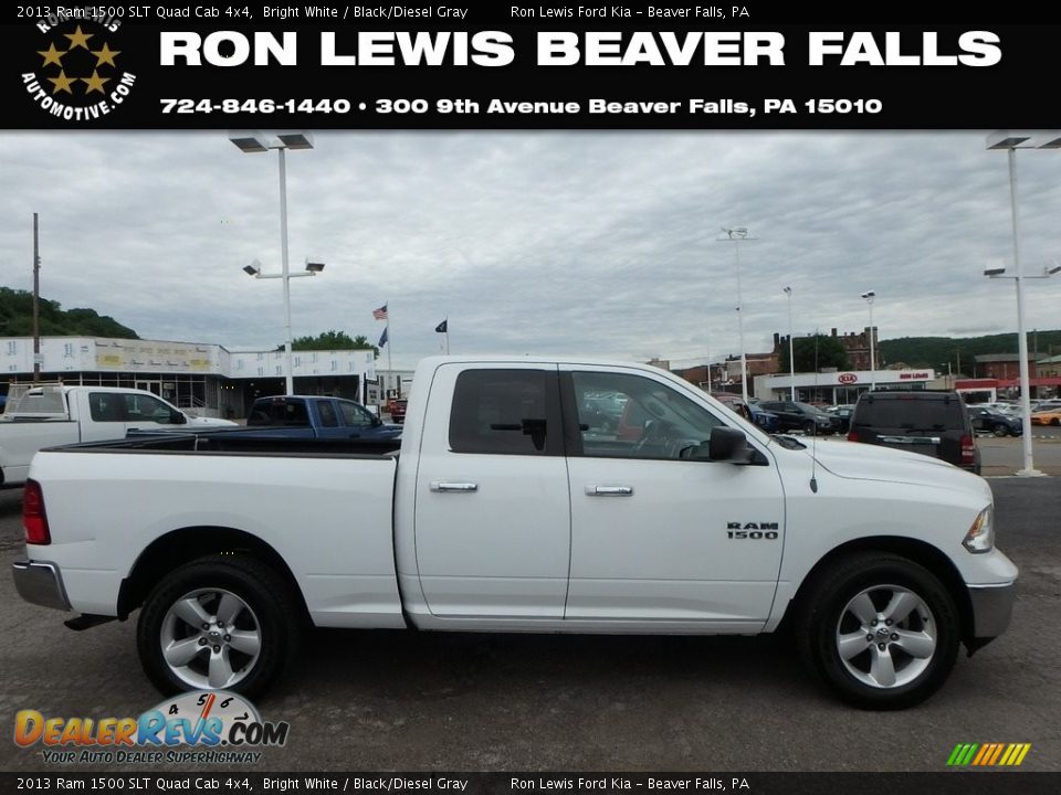 2013 Ram 1500 SLT Quad Cab 4x4 Bright White / Black/Diesel Gray Photo #1