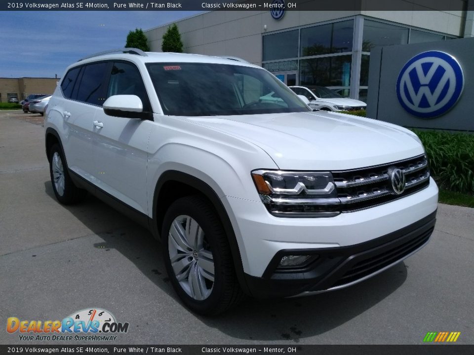 2019 Volkswagen Atlas SE 4Motion Pure White / Titan Black Photo #1
