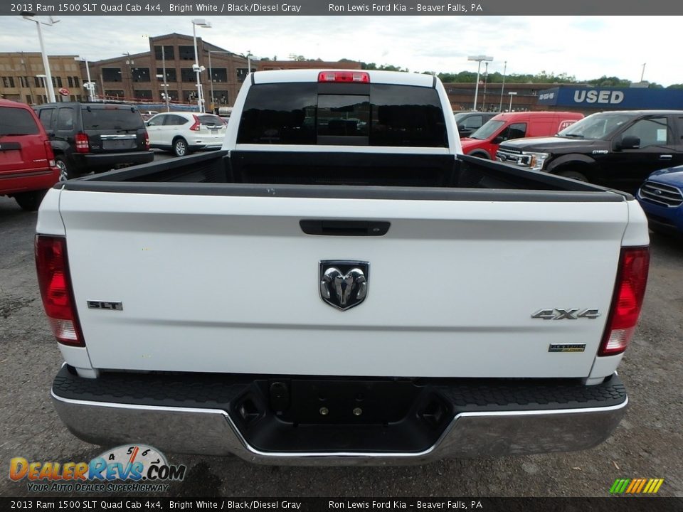 2013 Ram 1500 SLT Quad Cab 4x4 Bright White / Black/Diesel Gray Photo #3