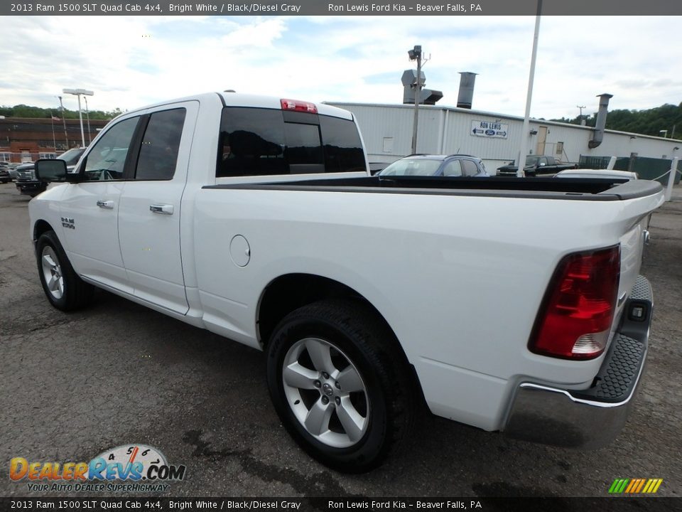 2013 Ram 1500 SLT Quad Cab 4x4 Bright White / Black/Diesel Gray Photo #4