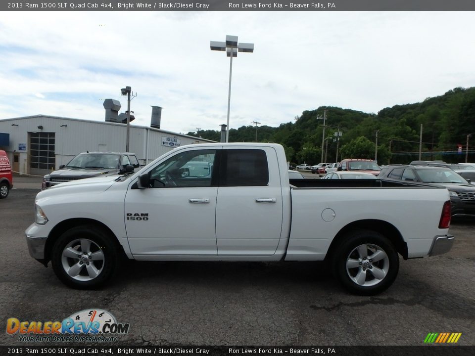 2013 Ram 1500 SLT Quad Cab 4x4 Bright White / Black/Diesel Gray Photo #5