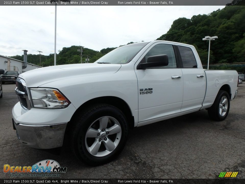 2013 Ram 1500 SLT Quad Cab 4x4 Bright White / Black/Diesel Gray Photo #6