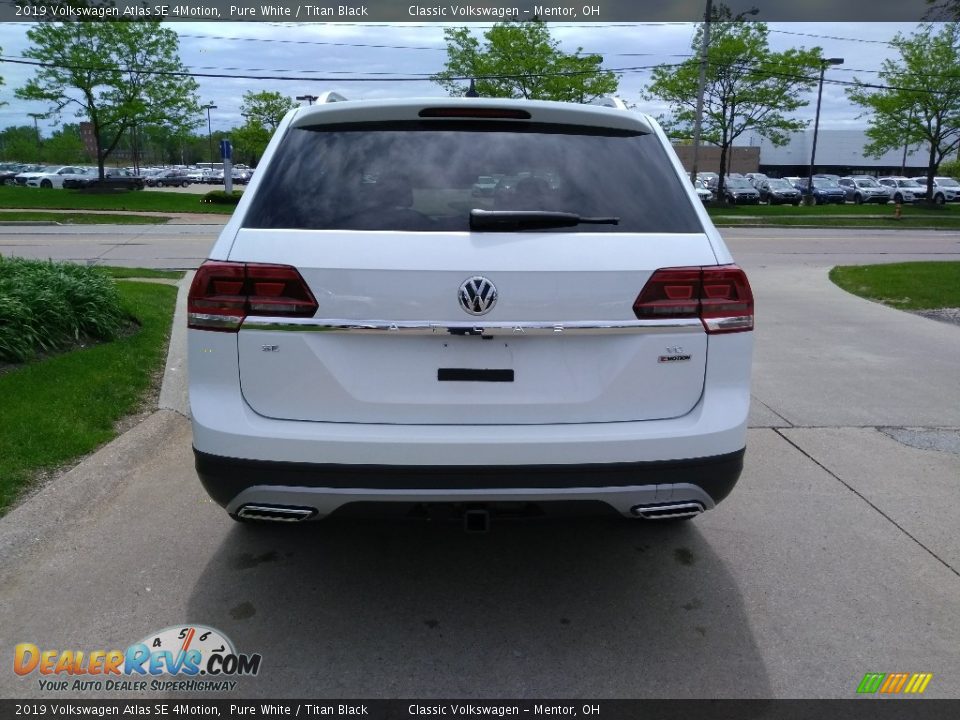 2019 Volkswagen Atlas SE 4Motion Pure White / Titan Black Photo #5