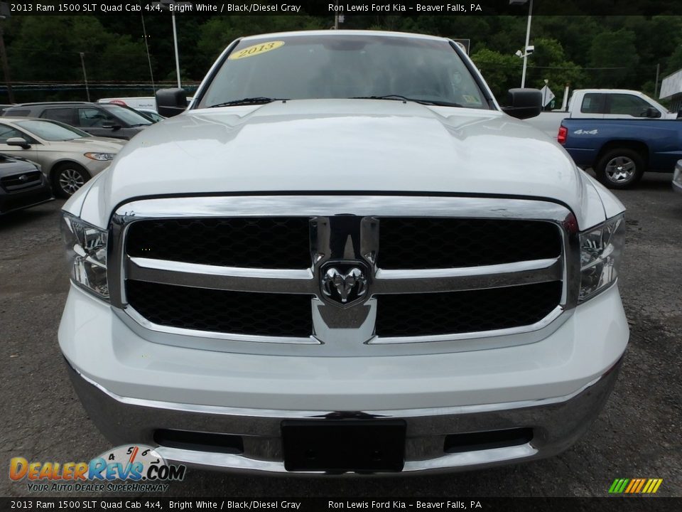 2013 Ram 1500 SLT Quad Cab 4x4 Bright White / Black/Diesel Gray Photo #7