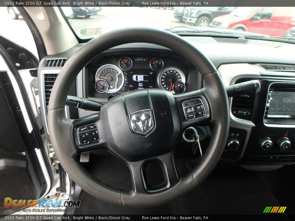 2013 Ram 1500 SLT Quad Cab 4x4 Bright White / Black/Diesel Gray Photo #16