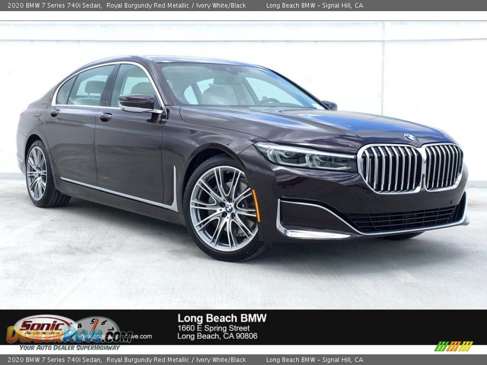 2020 BMW 7 Series 740i Sedan Royal Burgundy Red Metallic / Ivory White/Black Photo #1