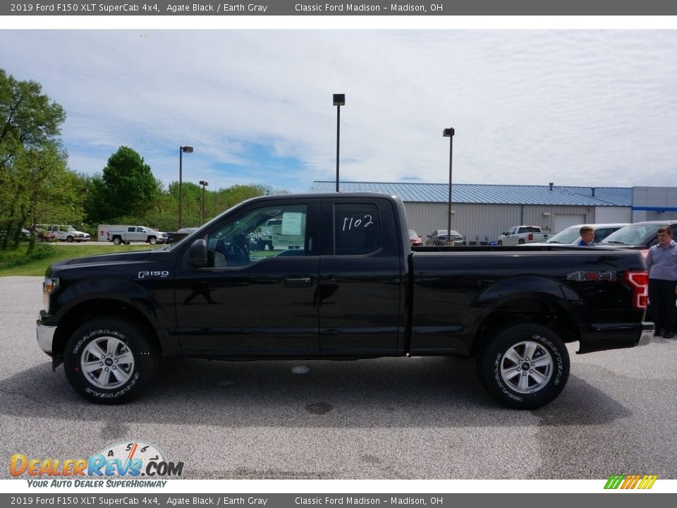2019 Ford F150 XLT SuperCab 4x4 Agate Black / Earth Gray Photo #2