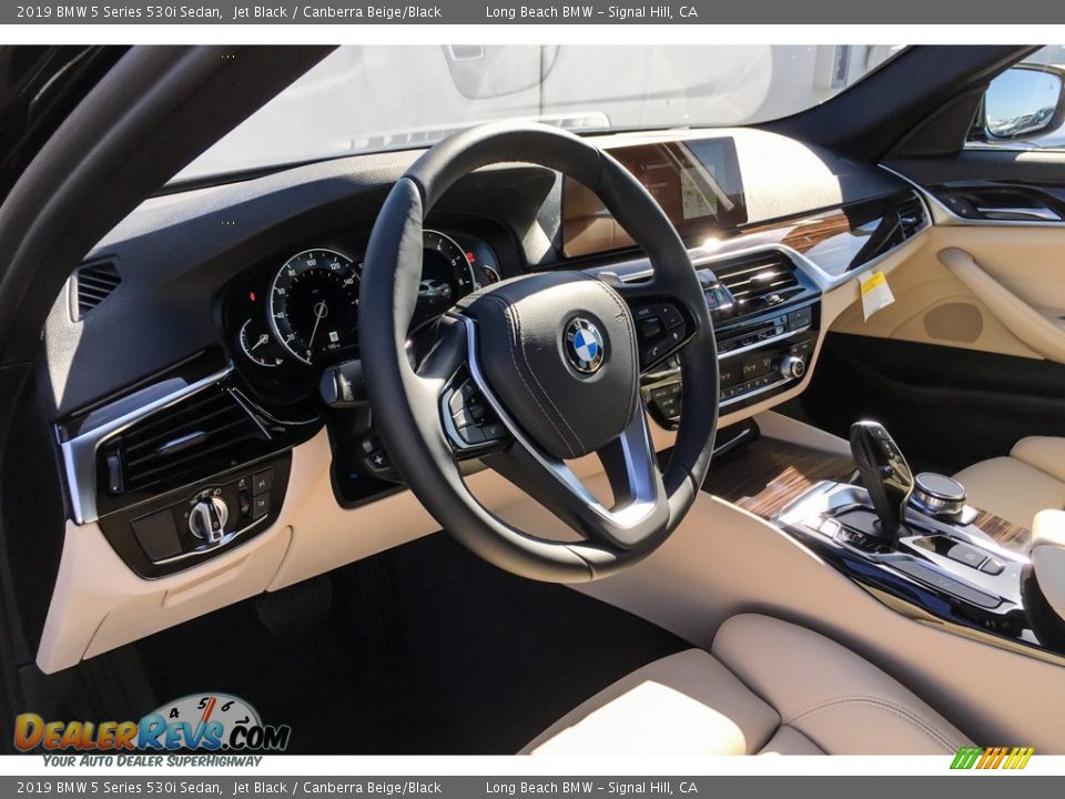 2019 BMW 5 Series 530i Sedan Jet Black / Canberra Beige/Black Photo #4