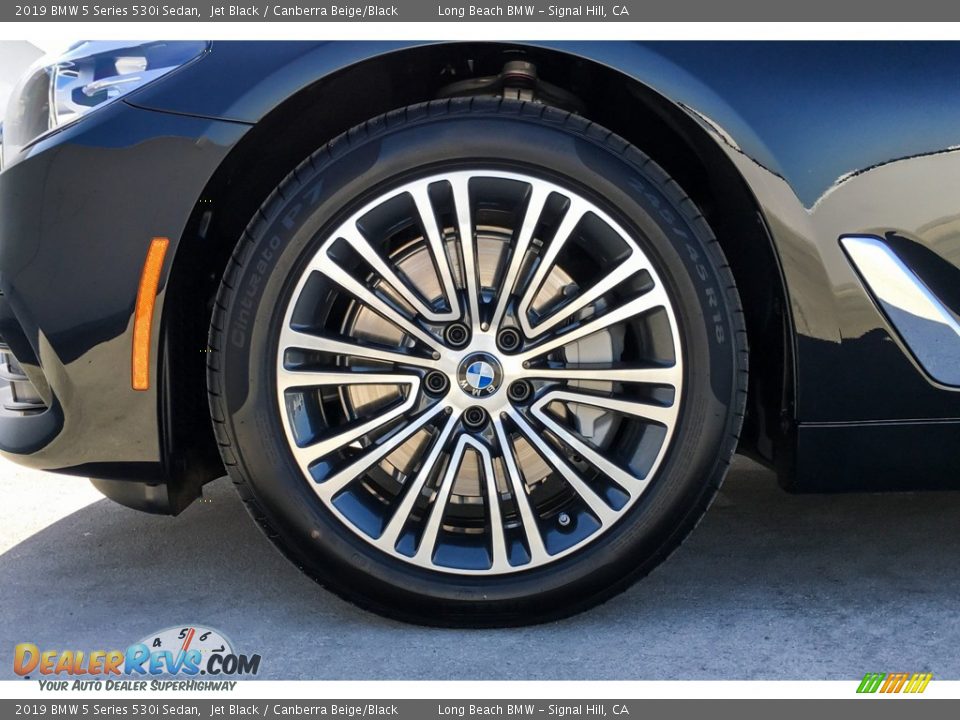2019 BMW 5 Series 530i Sedan Jet Black / Canberra Beige/Black Photo #9