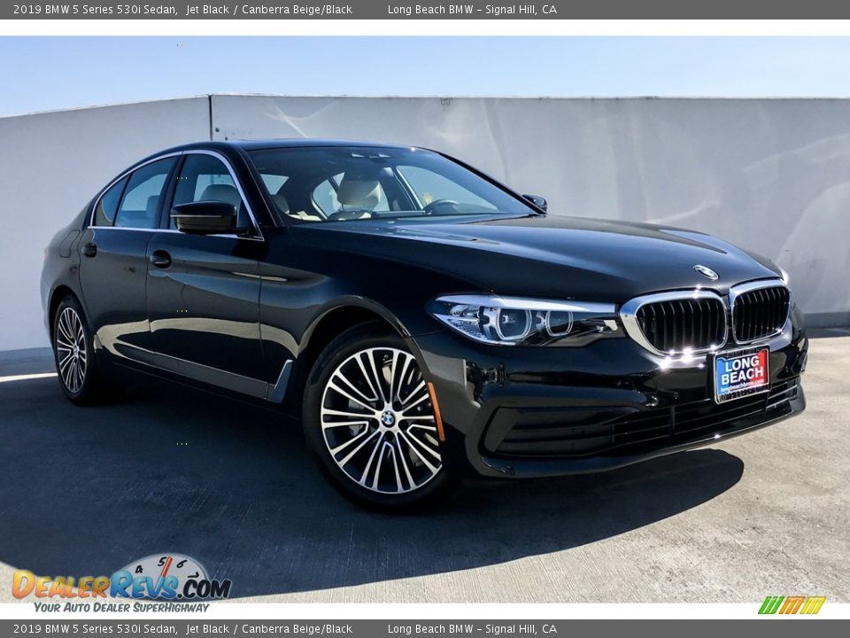 2019 BMW 5 Series 530i Sedan Jet Black / Canberra Beige/Black Photo #10