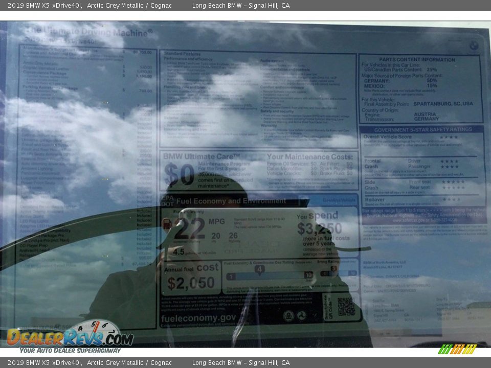 2019 BMW X5 xDrive40i Arctic Grey Metallic / Cognac Photo #11