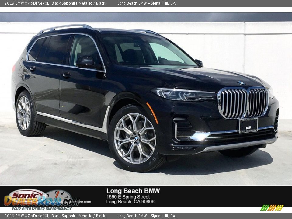 2019 BMW X7 xDrive40i Black Sapphire Metallic / Black Photo #1