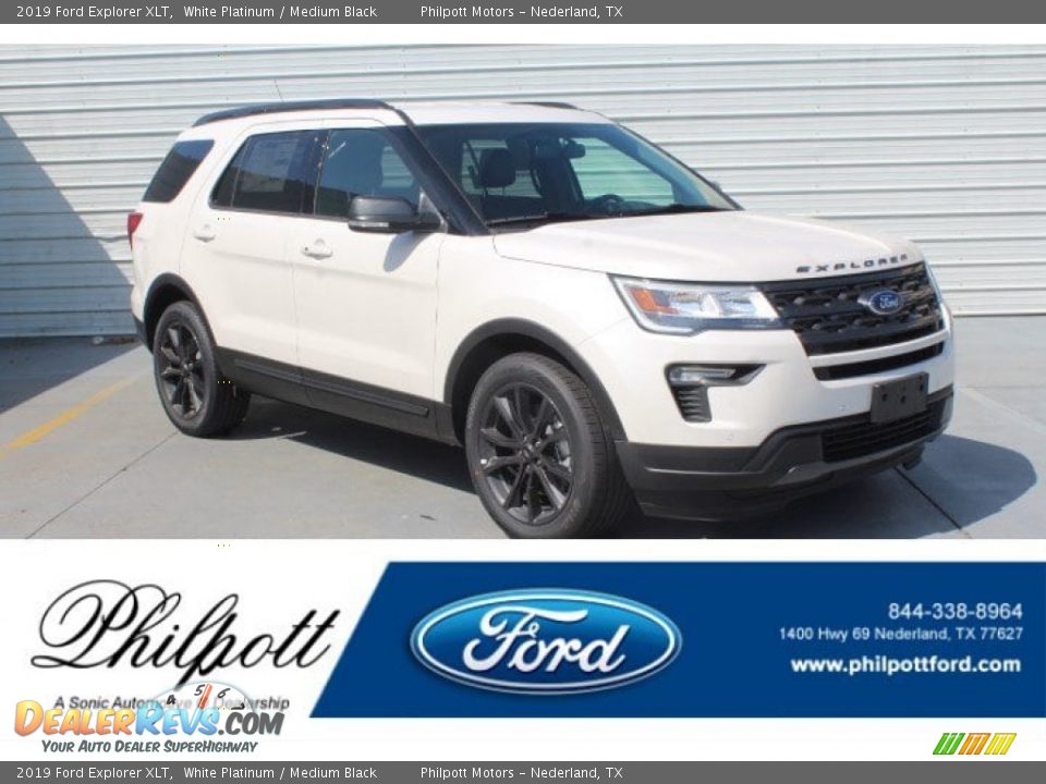 2019 Ford Explorer XLT White Platinum / Medium Black Photo #1