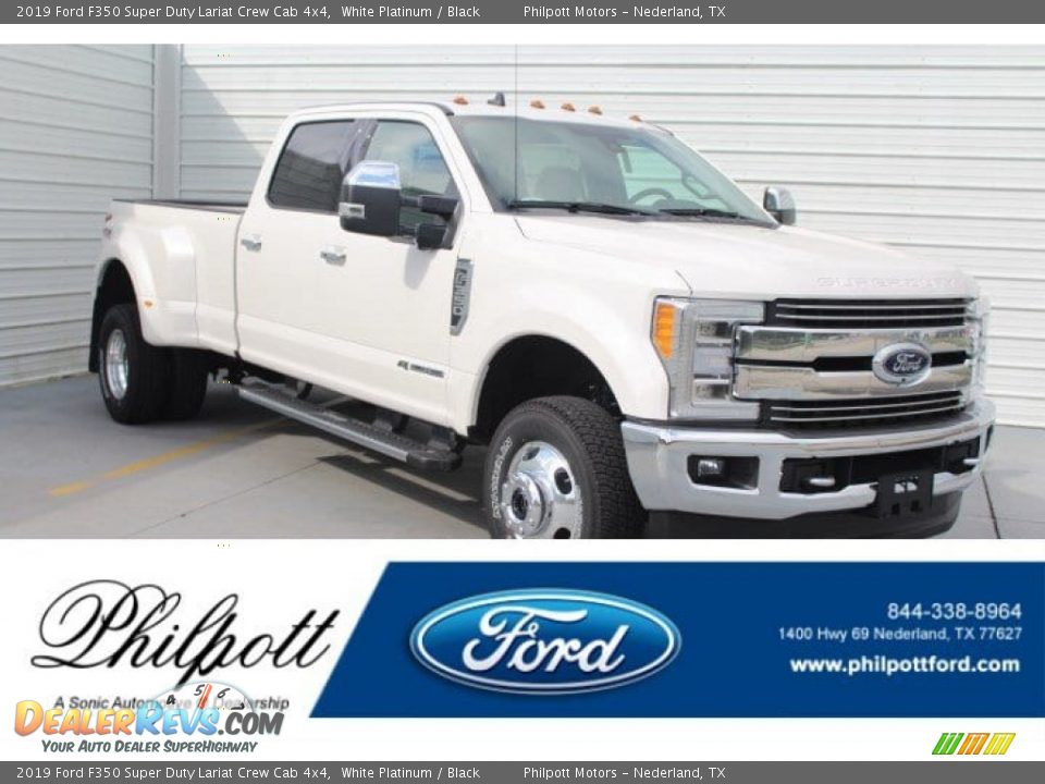 2019 Ford F350 Super Duty Lariat Crew Cab 4x4 White Platinum / Black Photo #1