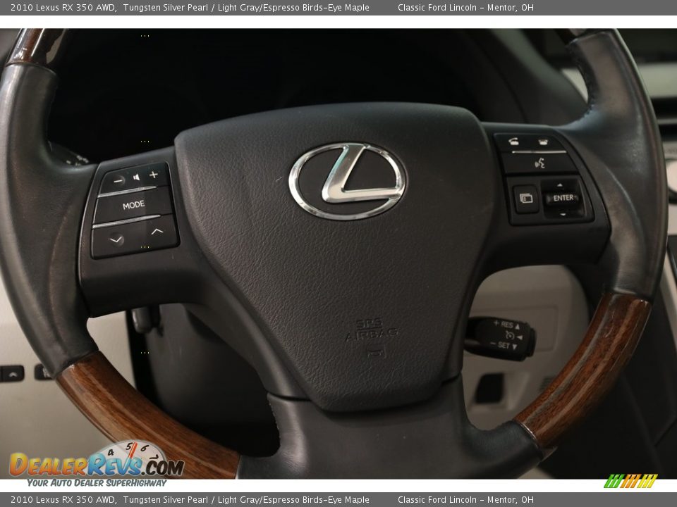 2010 Lexus RX 350 AWD Tungsten Silver Pearl / Light Gray/Espresso Birds-Eye Maple Photo #10