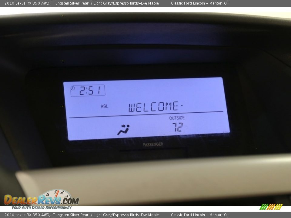 2010 Lexus RX 350 AWD Tungsten Silver Pearl / Light Gray/Espresso Birds-Eye Maple Photo #13