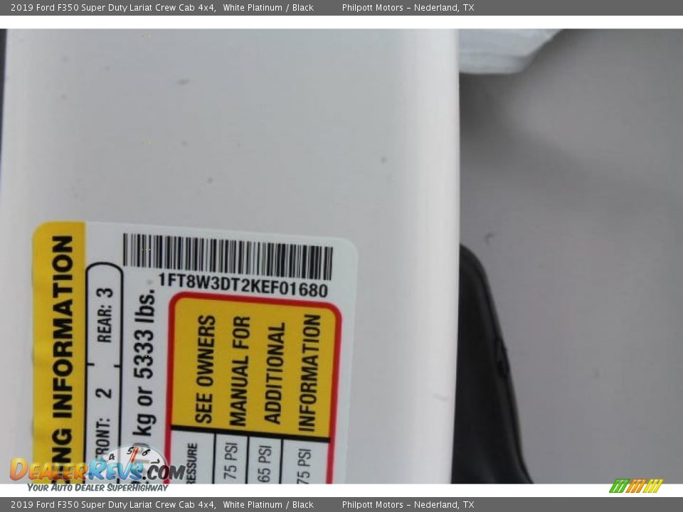 2019 Ford F350 Super Duty Lariat Crew Cab 4x4 White Platinum / Black Photo #24