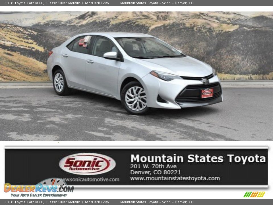 2018 Toyota Corolla LE Classic Silver Metallic / Ash/Dark Gray Photo #1