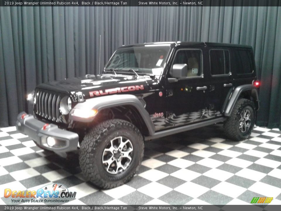 2019 Jeep Wrangler Unlimited Rubicon 4x4 Black / Black/Heritage Tan Photo #2