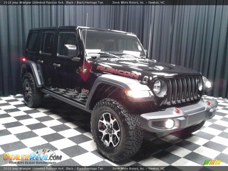 2019 Jeep Wrangler Unlimited Rubicon 4x4 Black / Black/Heritage Tan Photo #4