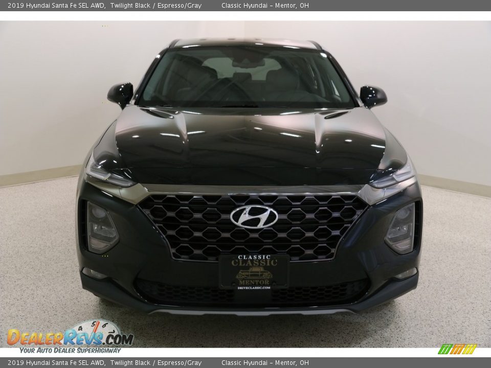 2019 Hyundai Santa Fe SEL AWD Twilight Black / Espresso/Gray Photo #2