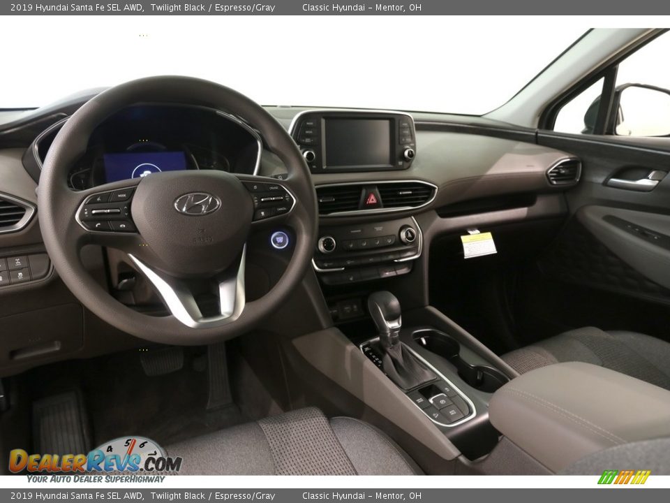 2019 Hyundai Santa Fe SEL AWD Twilight Black / Espresso/Gray Photo #6