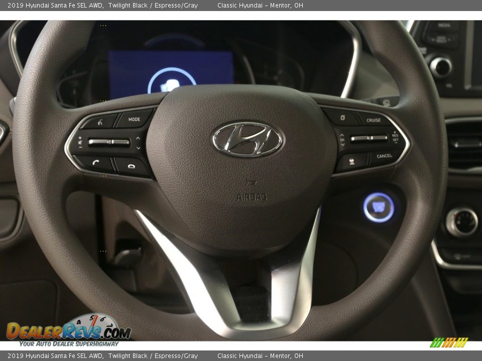 2019 Hyundai Santa Fe SEL AWD Twilight Black / Espresso/Gray Photo #7