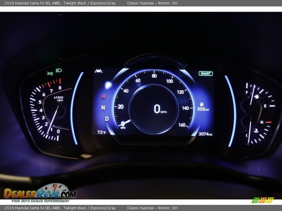 2019 Hyundai Santa Fe SEL AWD Twilight Black / Espresso/Gray Photo #8