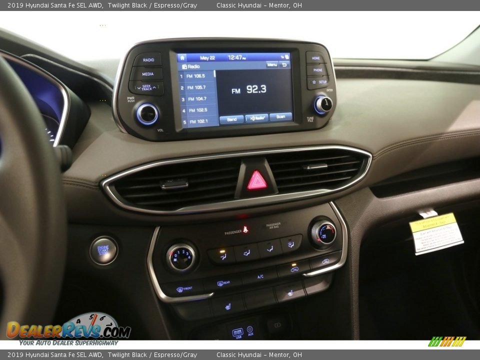 2019 Hyundai Santa Fe SEL AWD Twilight Black / Espresso/Gray Photo #9