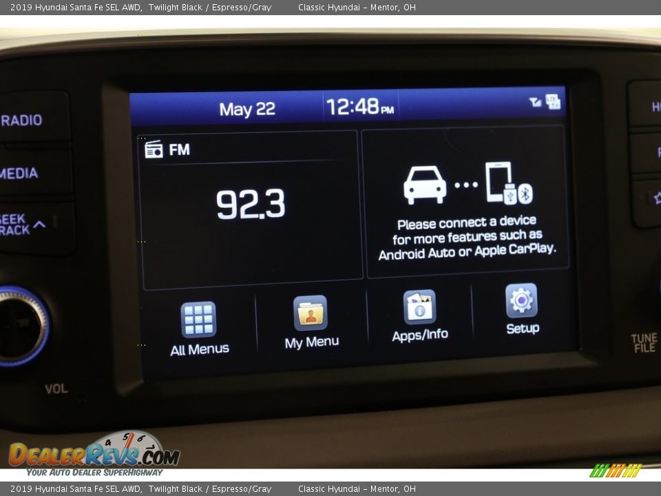 2019 Hyundai Santa Fe SEL AWD Twilight Black / Espresso/Gray Photo #10