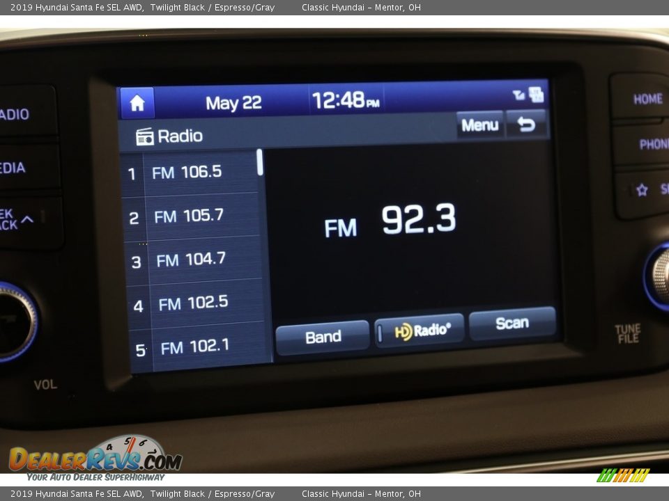 2019 Hyundai Santa Fe SEL AWD Twilight Black / Espresso/Gray Photo #11