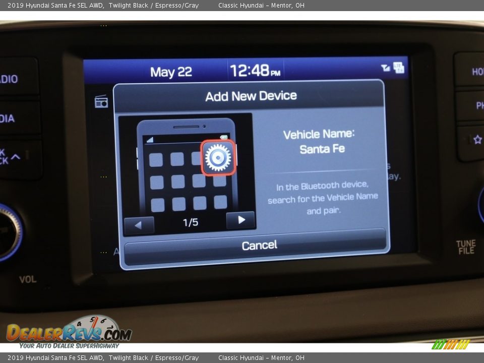 2019 Hyundai Santa Fe SEL AWD Twilight Black / Espresso/Gray Photo #12