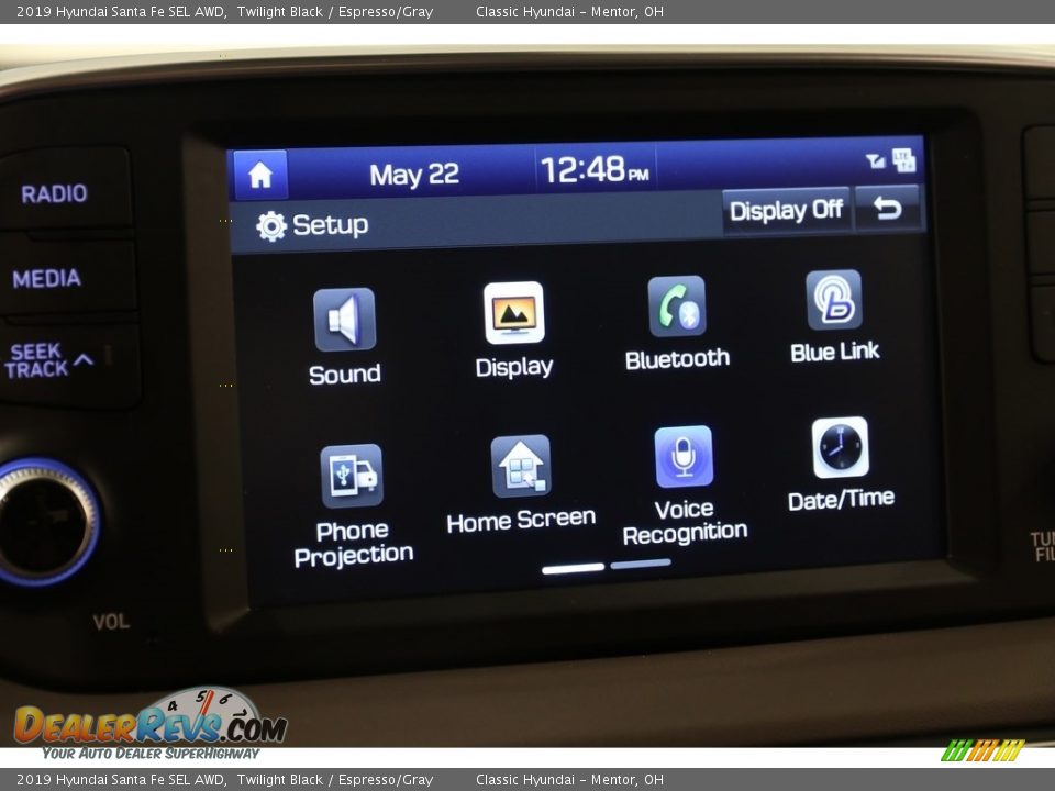 2019 Hyundai Santa Fe SEL AWD Twilight Black / Espresso/Gray Photo #13