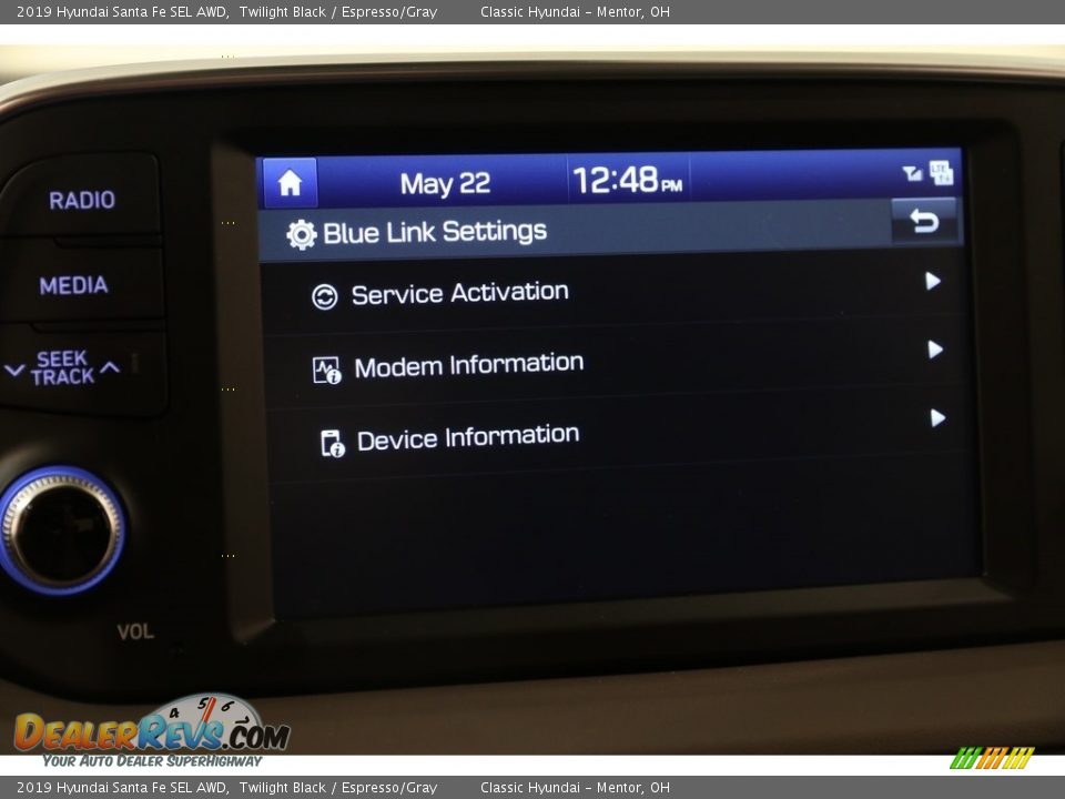 2019 Hyundai Santa Fe SEL AWD Twilight Black / Espresso/Gray Photo #14